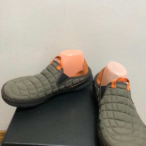 Merrell Moc II Men’s Olive and Orange Quilted Slip-On Shoes Size 9 - Picture 10 of 12